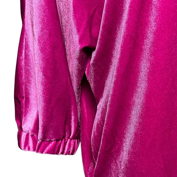Caryn Lawn Betsy Collar Velvet Dress Fuchsia Pink Tunic Top One Size Fits Most - Picture 3 of 9